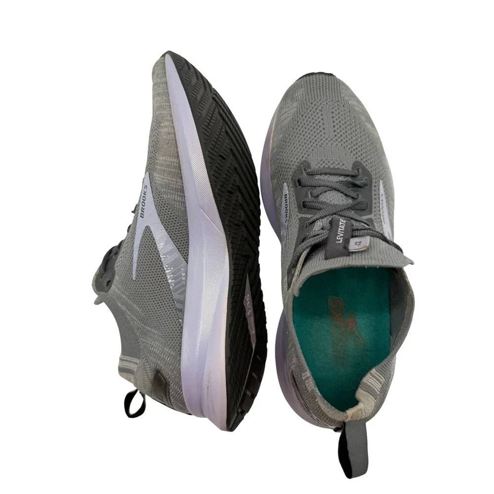 Brooks Levitate 4 Running Shoes Womens 8 Grey Excellent DNA AMP Knit Sneakers